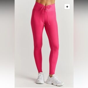 Year of Ours Hot Pink Ribbed Football Leggings